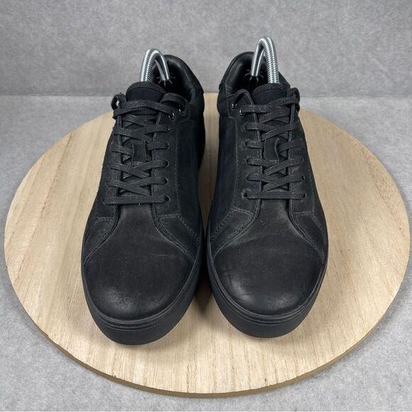 ALL SAINTS Stow Low Top Sneaker - Black Leather Mens Size  8 US/ 41 EUR - Picture 2 of 8